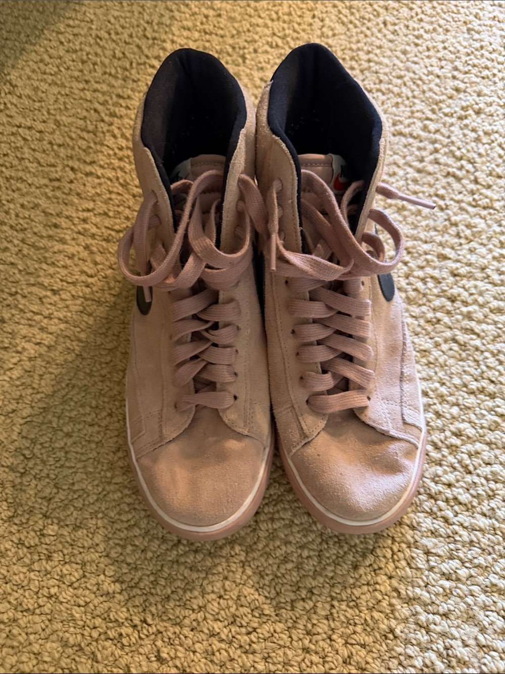 Nike blazer High-Top Sneakers in Blush Pink